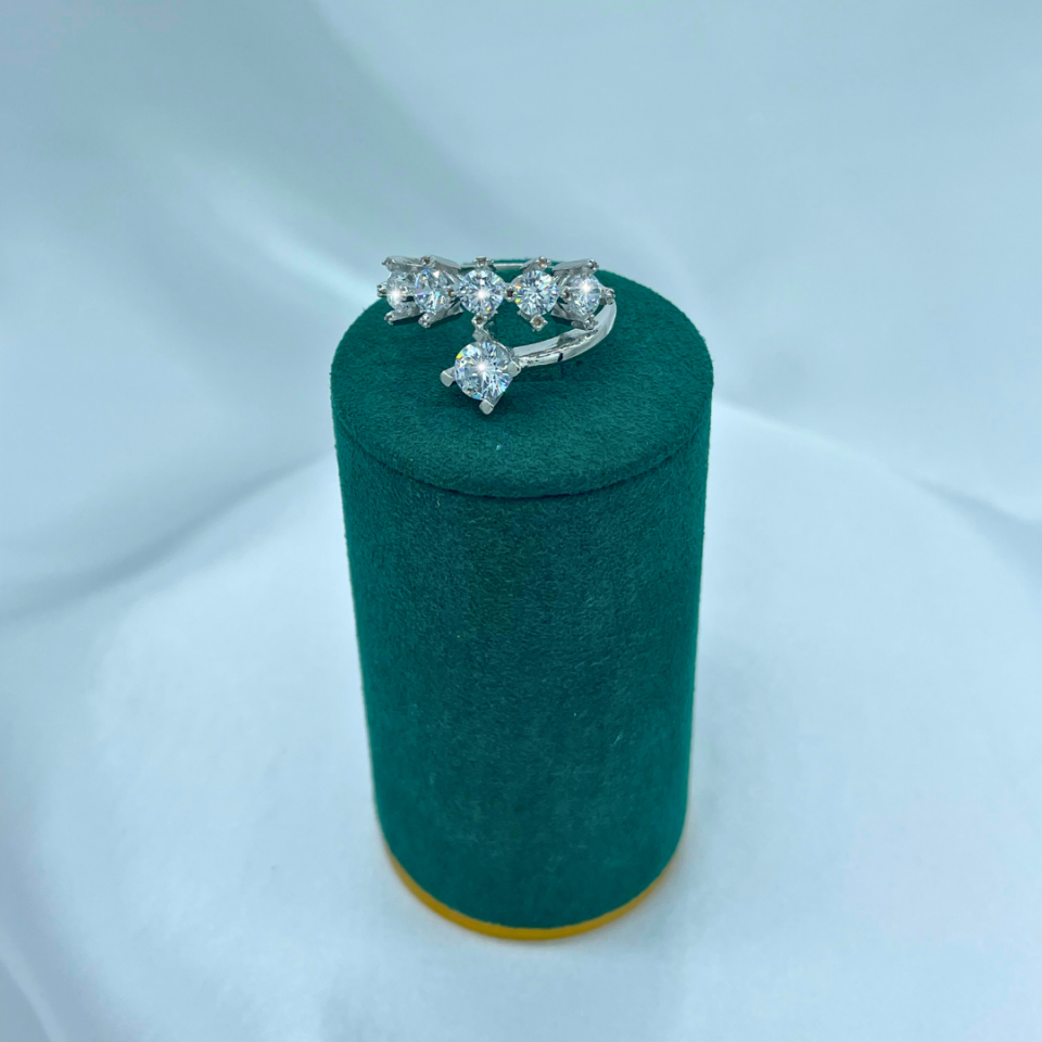 Karışık Kesim Taşlı Spiral Model 925 Ayar Gümüş Yüzük