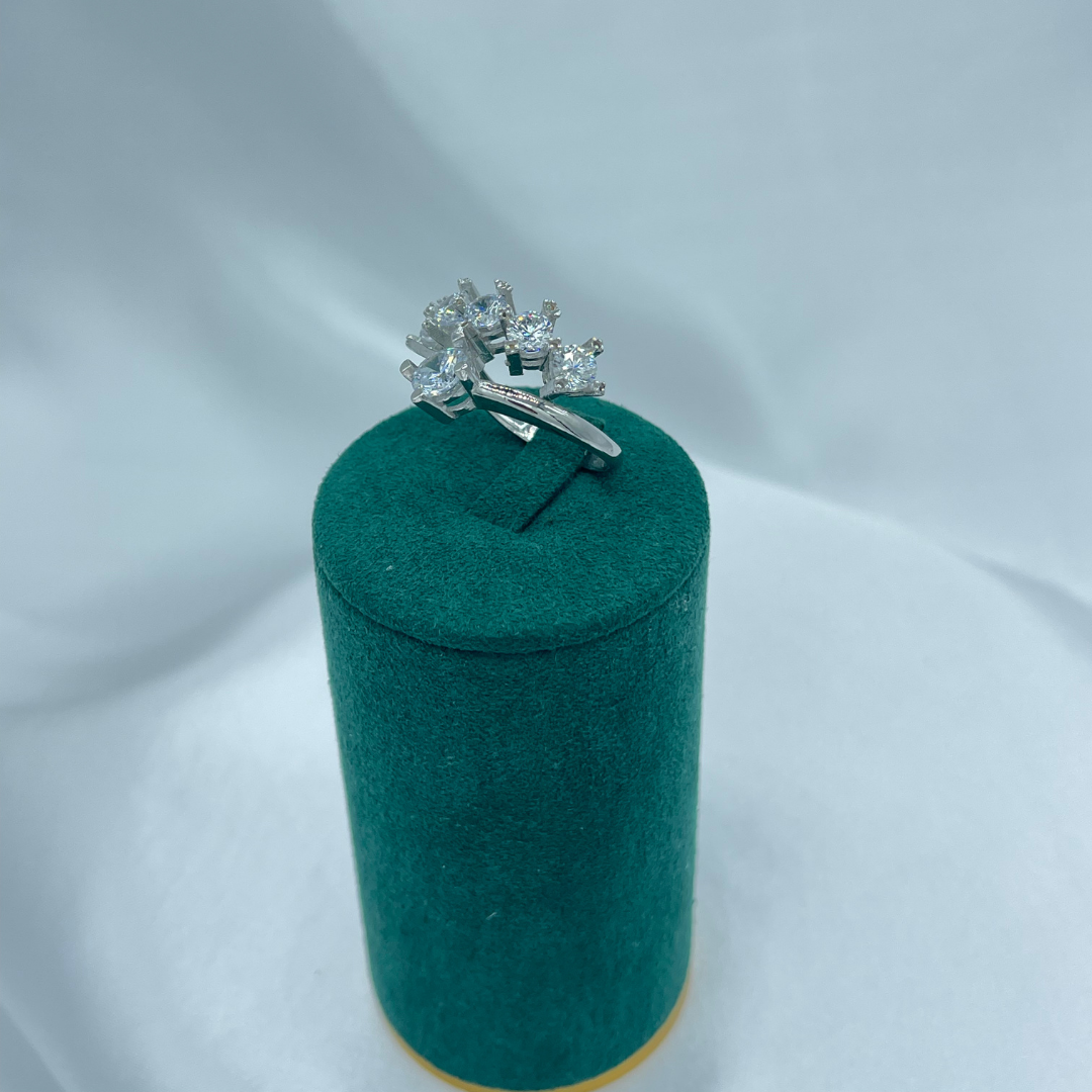 Karışık Kesim Taşlı Spiral Model 925 Ayar Gümüş Yüzük