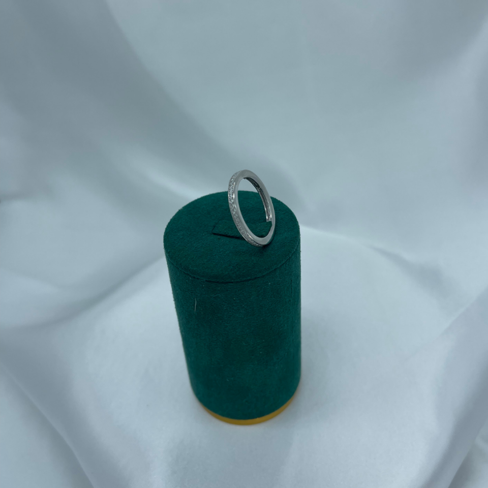 Tam Tur Minimal 925 Ayar Gümüş Yüzük – Rodaj Kaplama