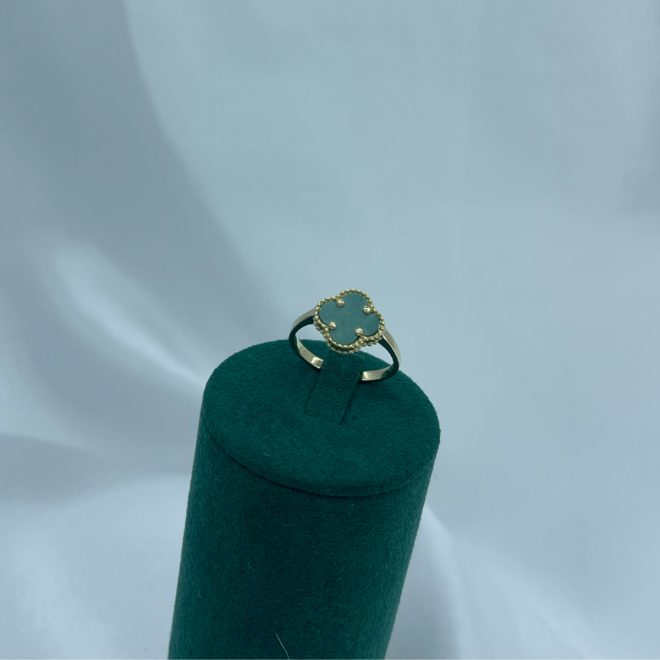 Yonca Model Mint Taşlı 925 Ayar Gümüş Yüzük – Altın Kaplama