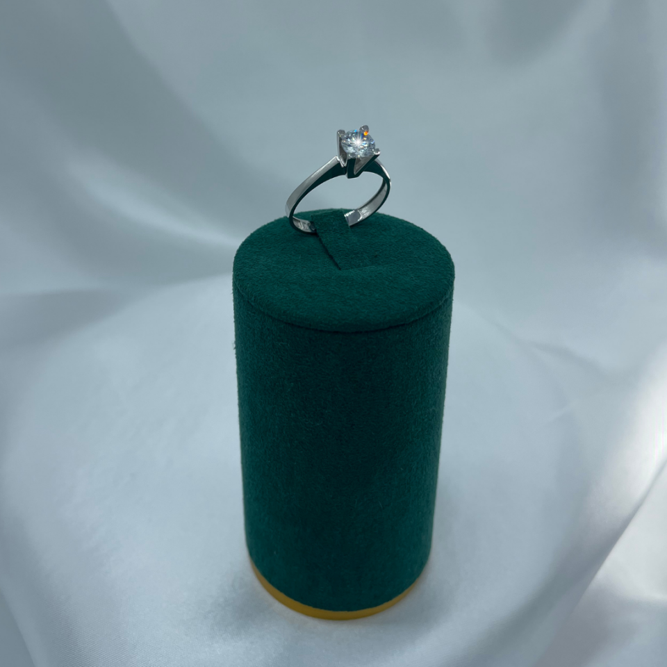 Tektaş Model 925 Ayar Gümüş Yüzük – Prenses Kesim