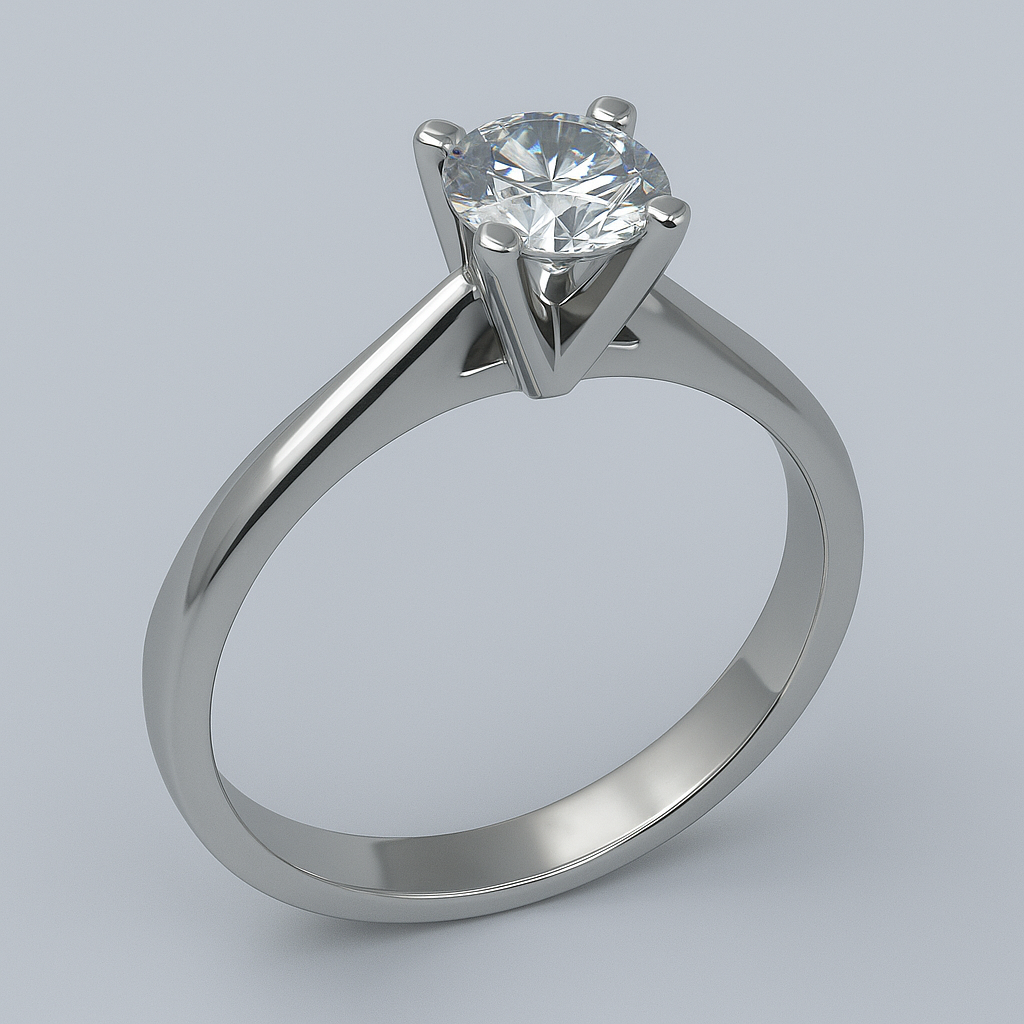 Tektaş Model 925 Ayar Gümüş Yüzük – Prenses Kesim