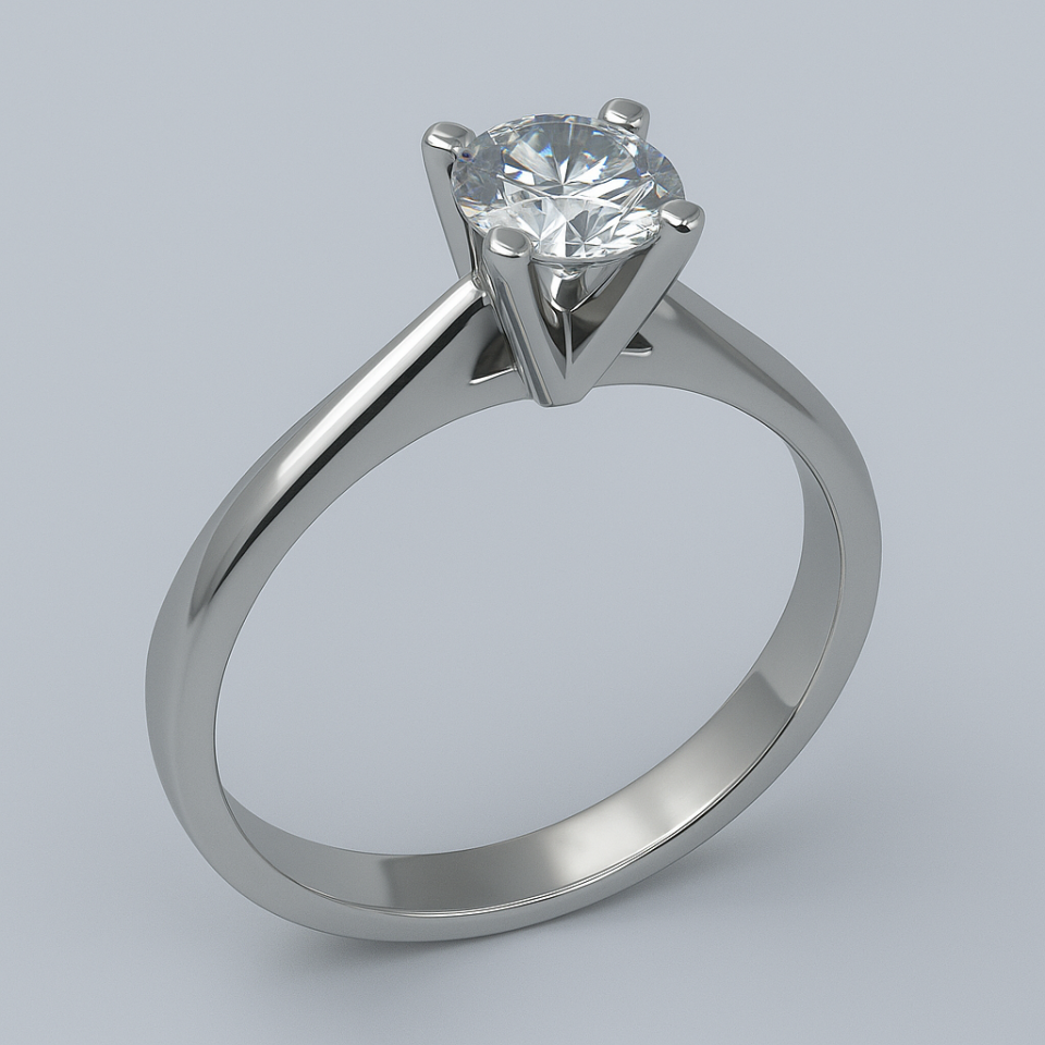 Tektaş Model 925 Ayar Gümüş Yüzük – Prenses Kesim