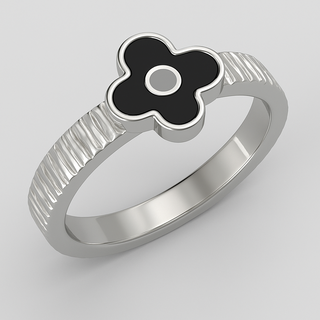 Siyah Mine Yonca Yüzük