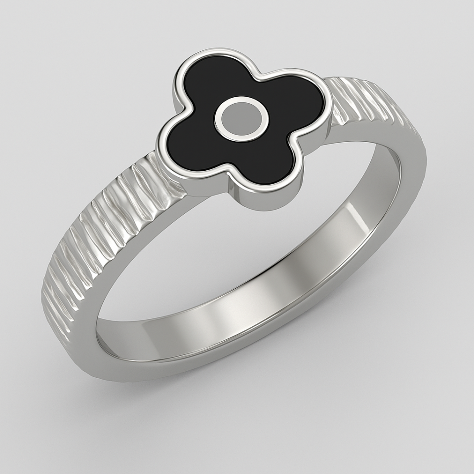 Siyah Mine Yonca Yüzük