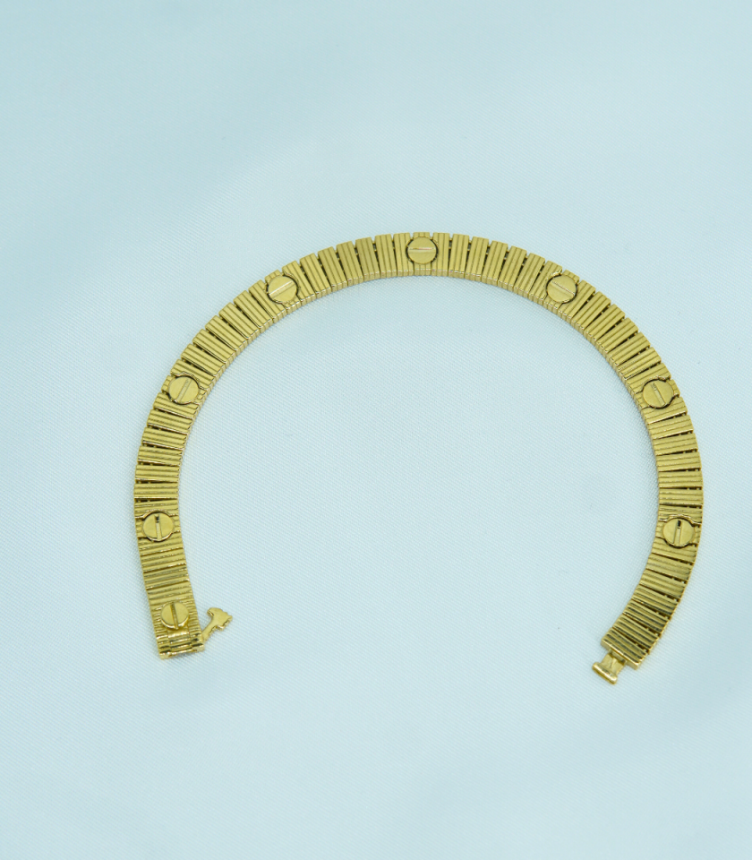 Vidalı Model Altın Kaplama 925 Ayar Gümüş Bileklik