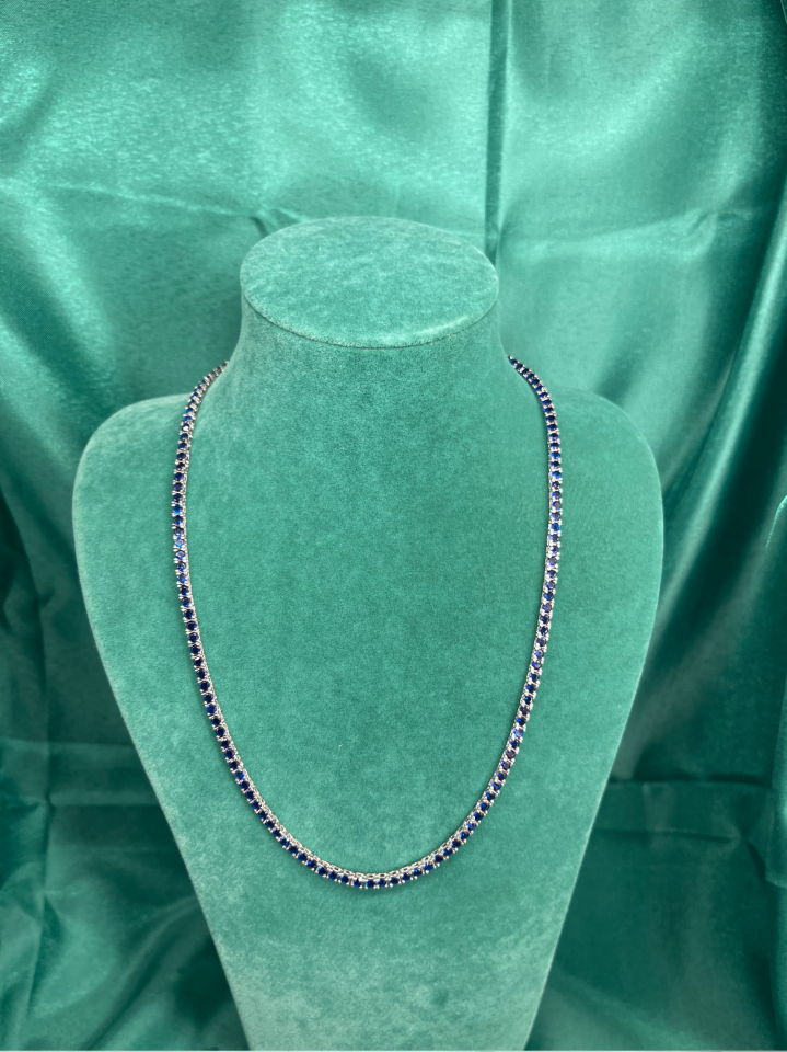 Amora Perla 925 Ayar Gümüş Mavi Taşlı Su Yolu